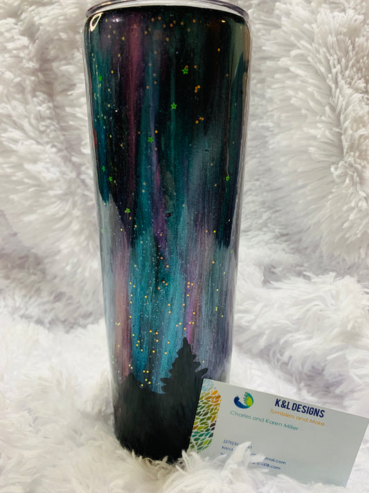 30oz Northern Lights Tree Line Ready to Ship