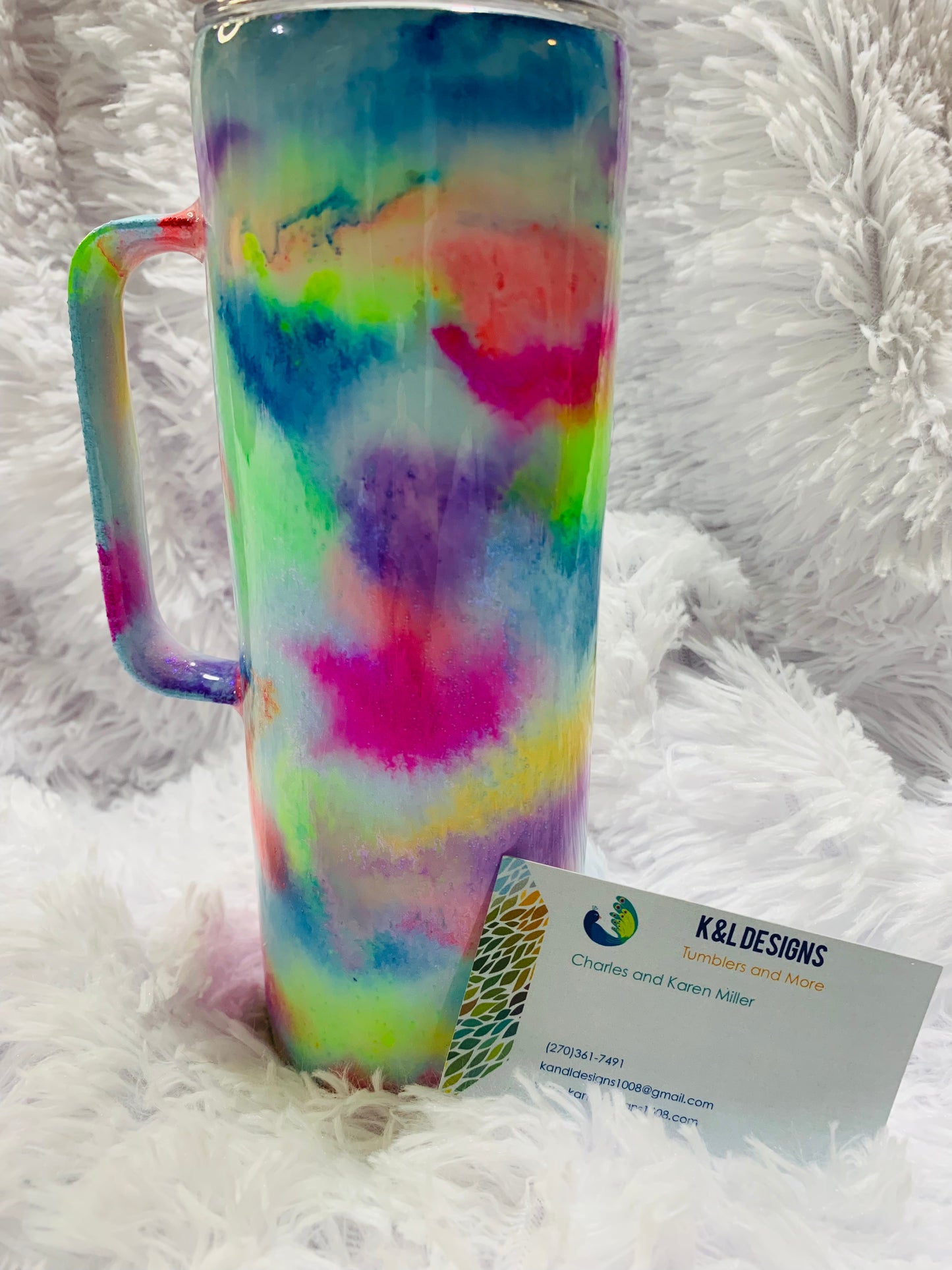 20oz Neon Ink Swirl Hogdle Ready To Ship