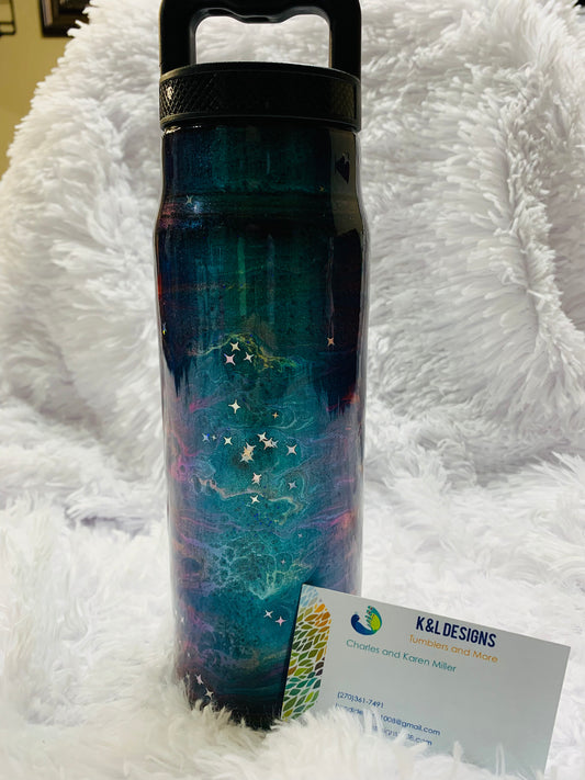 24oz Shimmer Galaxy Sports Bottle Ready to ship